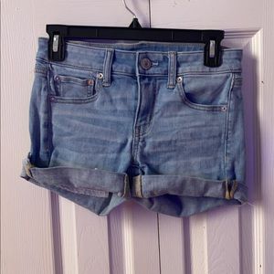 blue jean shorts